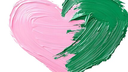 Poster - Abstract Heart, vibrant swirls of green and pink intertwine, creating a dynamic and expressive representation of love and emotion.