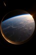 © Solo - Earthrise seen from space, sunrise through porthole.