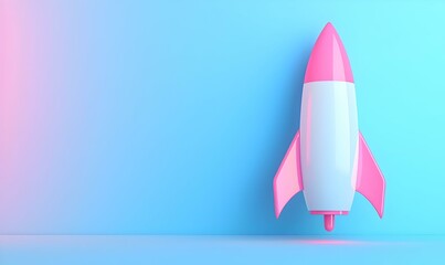 Poster - Minimalist rocket design featuring a sleek gradient mesh, blending vibrant colors with a futuristic aesthetic, ideal for modern space-themed projects.