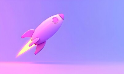 Poster - Sleek rocket design featuring a smooth gradient mesh, embodying modern minimalism and futuristic aesthetics.