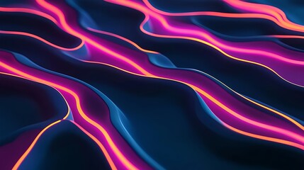 Poster - neon wave abstract background - neon