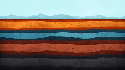 Wall Mural - abstract earth layers, mountainscape - abstract art