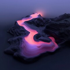 Poster - Hypnotic Fluid Rainfall Map Visualization showcasing dynamic topographic weather data organic data flows mimicking natural water currents abstract terrain with intricate elevation patterns