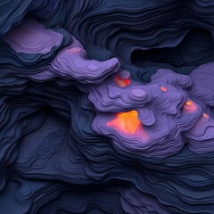 Poster - hypnotic fluid rainfall map visualization showcasing dynamic topographic weather data organic data f