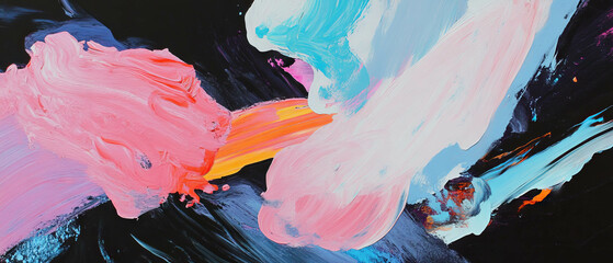 Poster - Vibrant abstract brushstrokes showcase expressive artistic style and creativity
