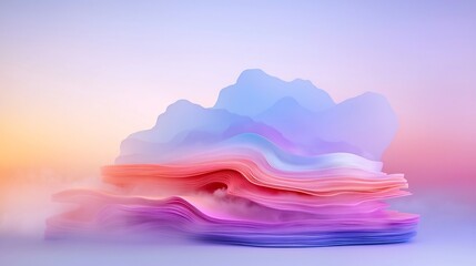Poster - Mesmerizing Topographic Rainfall Pattern in Hypnotic Fluid Gradient Swirls Modernist Atmospheric Dreamscape  Vivid clarity of dynamic weather data visualizations abstract cartographic landscapes