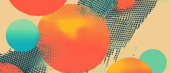 Poster - Bright and cheerful banner template with playful dotted pattern for various uses