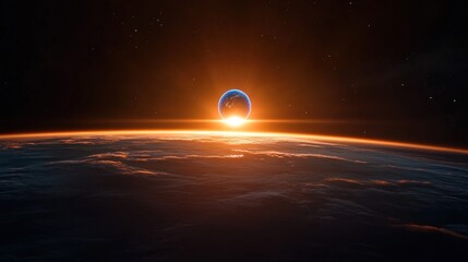 Wall Mural - Earthrise: A Celestial Sunrise