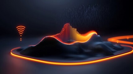 Poster - Captivating and stunning fluid topographic rainfall map data visualization depicting detailed weather trends and dynamic topographical landscape rendered with vivid color gradients