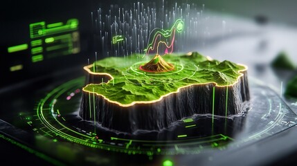 Poster - Intricate rainfall pattern map fluid topographic data visualization holographic terrain contours dynamic weather data streams real time climate information display digital landscape projection