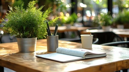 Aufkleber - A professional writing notes during a collaborative discussion Stock Photo with side copy space.