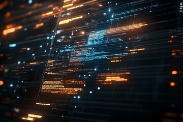 digital code streams flowing, futuristic background, tech data visualization, website banner