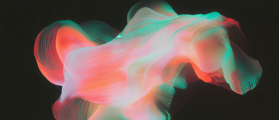 Poster - Colorful abstract fire shapes swirling on a dark background creating an artistic display