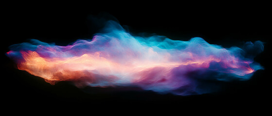 Poster - Enchanting fire magic spell with colorful swirls on black background