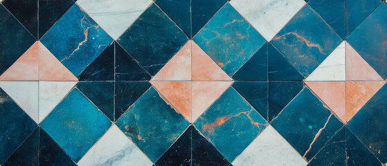 Poster - Geometric tile patterns with clean lines in a sophisticated modern setting