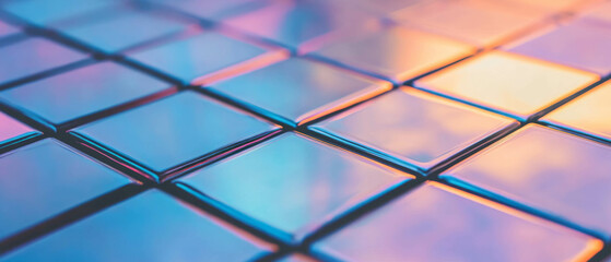 Poster - Elegant glass tiles shining with vibrant colors on a modern contemporary background
