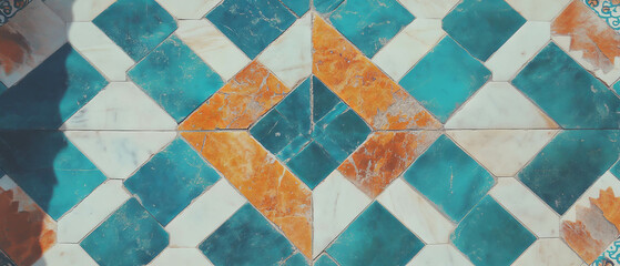 Poster - Intricate Moroccan tile pattern showcasing vibrant colors and elegant design