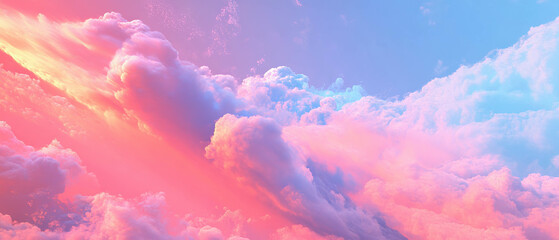 Poster - Soft and fluffy clouds create a serene and airy ambiance in the sky