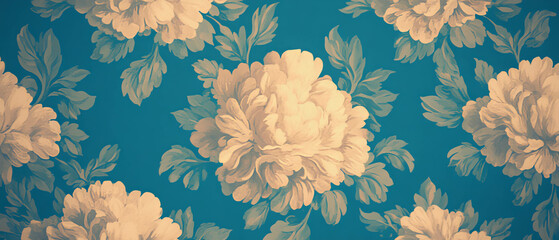 Poster - Elegant damask background featuring floral patterns in a luxurious design