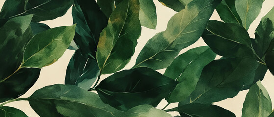 Poster - Subtle leaf pattern background evoking a natural and organic atmosphere