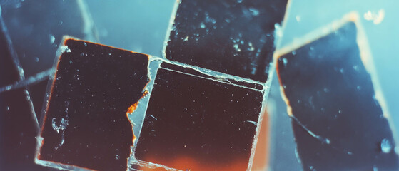 Aufkleber - Exploring the texture of vintage film with scratches and dust creating a faded look