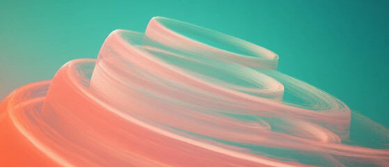Poster - Overlapping circles in soft gradients create a calming abstract background