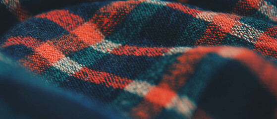 Poster - Cozy woven texture featuring a classic plaid pattern in warm tones