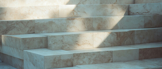 Poster - Modern rectangular tile stacked pattern showcasing minimalist design in a serene setting