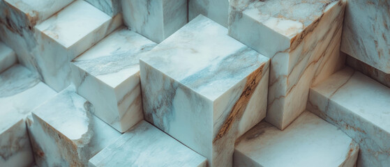Poster - Rectangular tile design featuring a stacked pattern in a modern minimalist style