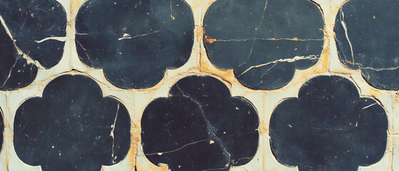 Aufkleber - Vintage wallpaper featuring repeating quatrefoils and intricate tracery designs