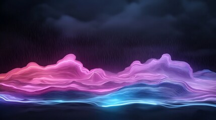 Poster - Hypnotic and enchanting fluid rainfall map with a captivating topographic visualization of weather patterns
