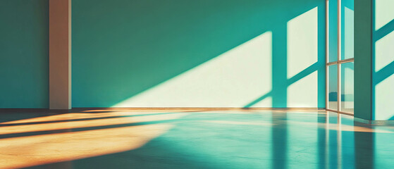 Poster - Modern minimalist design featuring geometric shapes and clean lines in a spacious room