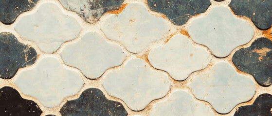 Aufkleber - Elegant quatrefoil pattern in classic wallpaper design with delicate coloration and texture