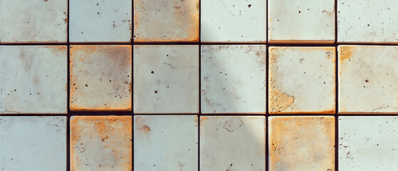 Poster - Subtle texture of a small square tile grid in a classic, versatile design background