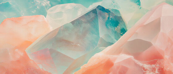 Aufkleber - Captivating soft pastel diamonds with a delicate geometric background design