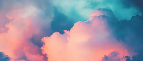 Poster - Subtle gradient background creating a soft and calming atmosphere in pastel tones