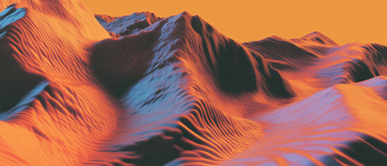 Poster - Natural wavy landscape with vibrant colors and organic textures in a flowing design