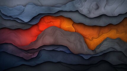 Poster - Captivating Fluid Topographic Rainfall Pattern Map with Vivid Algorithmic Weather Data Visualization showcasing a complex intricate