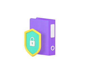 Poster - business document file data protection security storage 3d icon realistic vector illustration. datab
