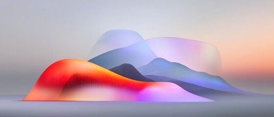 Poster - Mesmerizing Fluid Topographic Rainfall Map Visualization Depicting Natural Atmospheric Processes with Radiant Iridescent Palettes Tracing the Movement of Precipitation Over a Mountainous Landscape in