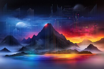 Poster - Dynamic fluid rainfall pattern data visualization of atmospheric weather conditions
