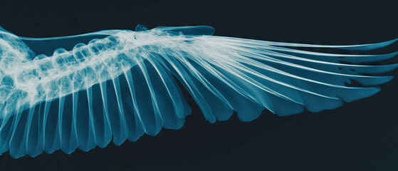 Aufkleber - X-ray view of bird wing bones showcasing lightweight structure and aerodynamic design