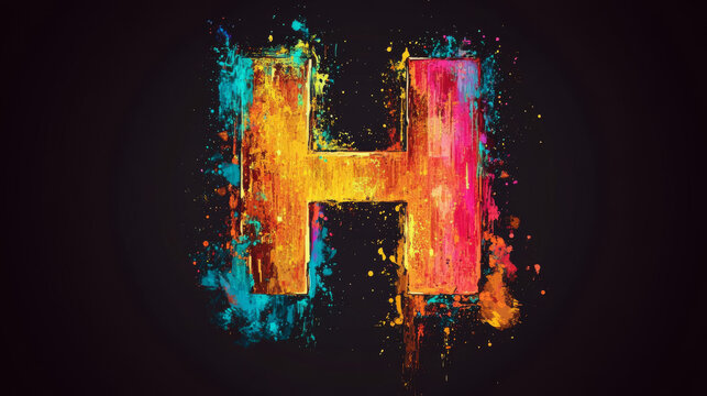 Set of alphabet symbols and elements of letter H, such a logo. Vector version also available in gallery