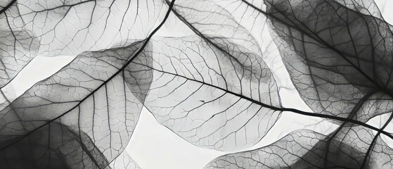 Poster - X-ray of delicate dried leaf veins showcasing organic texture and intricate details