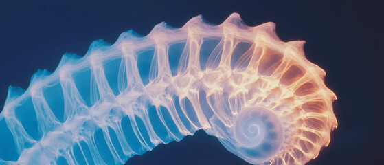 Poster - Intricate spiral structure of a seashell revealed through X-ray technology