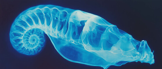 Aufkleber - Intricate X-ray revealing the spiral structure and hidden chambers of a seashell