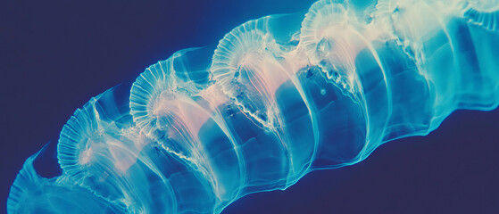 Aufkleber - Intricate seashell spiral revealed through X-ray imaging showcasing hidden chambers