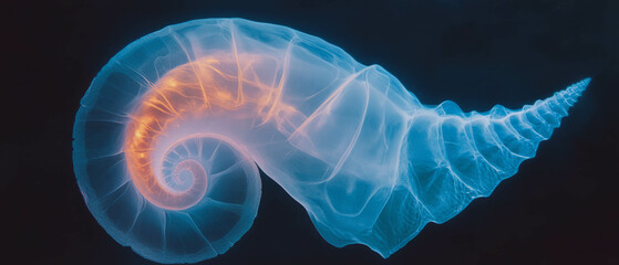 Aufkleber - Intricate spiral X-ray revealing hidden chambers of a seashell