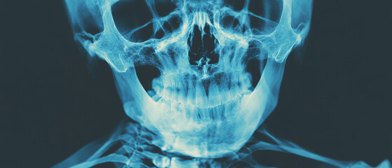 Poster - Distorted X-ray texture creating a gritty and unsettling atmosphere with noise and distortion