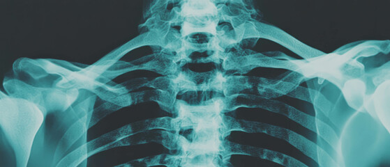 Poster - Exploration of X-ray texture displaying radiating lines and central focus in skeletal structure